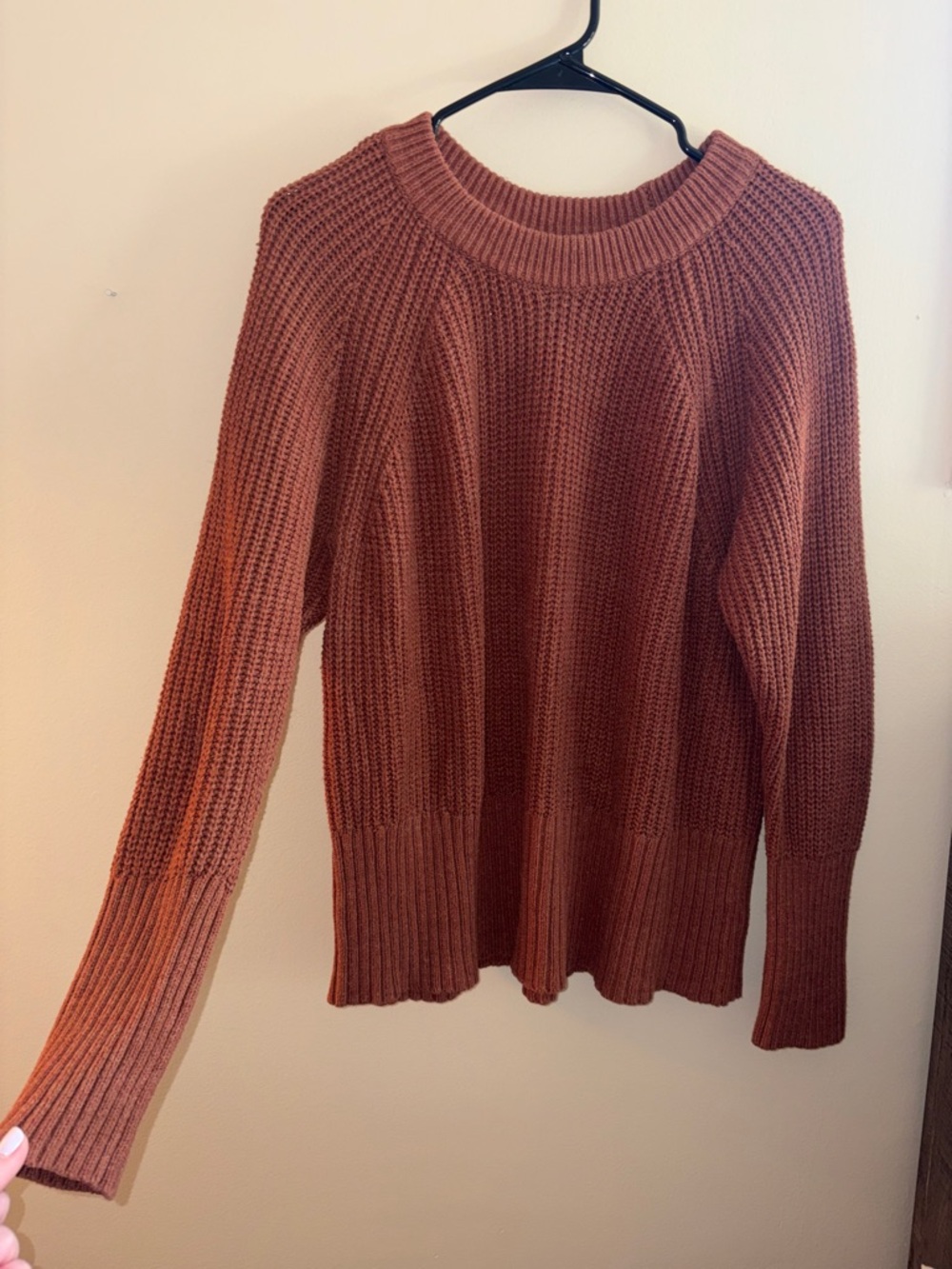 Universal Thread Rust Crewneck Waffle-Knit Sweater